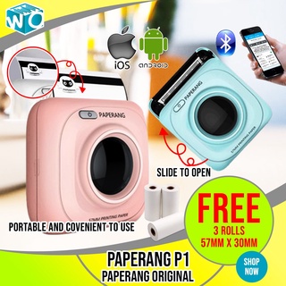 ✱✔Paperang P1 Portable Phone Wireless Connection Paper Printers FREE 3 ROLLS 57mm x 30mm★1-2 days de