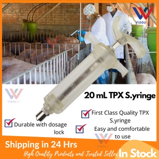 20 mL Fiberglass syringe  TPX Syringe Heavy Duty Veterinary Syringe 20 cc syringe pets livestock pig #6
