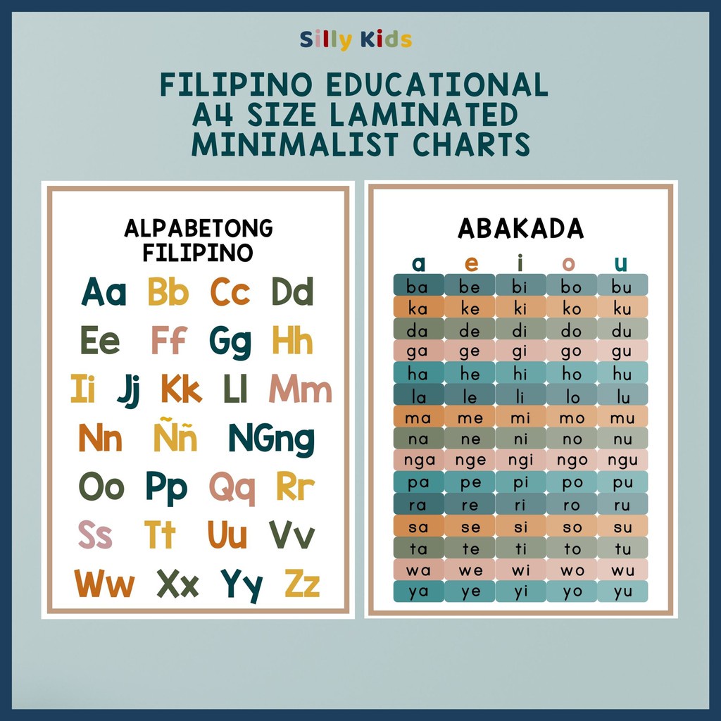 Local Stock Alpabetong Filipino Abakada Size Minimalist Educational Wall Charts Presyo Lang 380