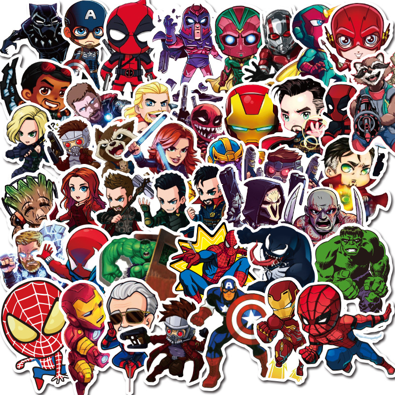 100 pcs DC Marvel Avengers Superhero Stickers Car Motorcycle Phone ...