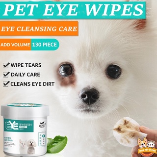 130PCS/Set  Pet Eye Wet Wipes Cat Dog Tear Stain Remover Pet Cleaning Paper Tissue Aloe Wipes