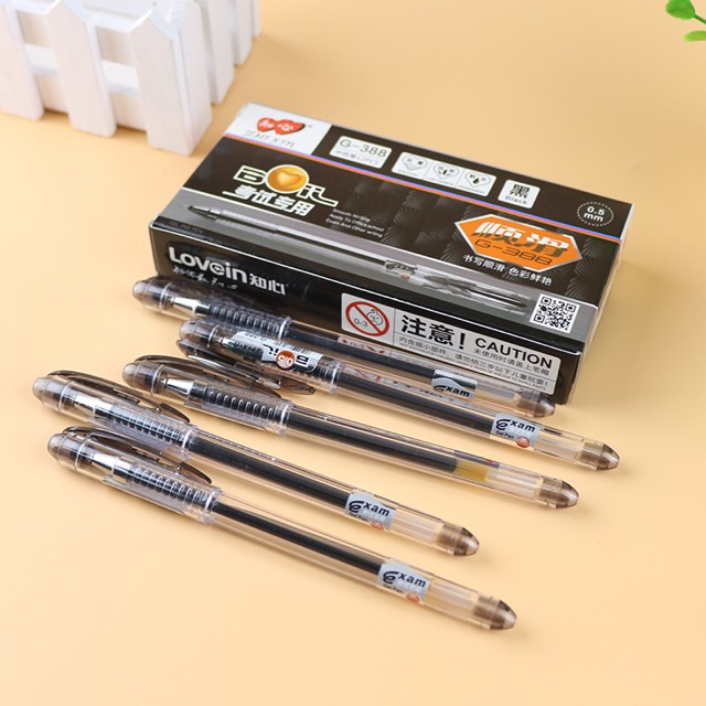 12pcs-gel-sign-pen-ballpen-0-5mm-smooth-writing-black-ink-gel-pen