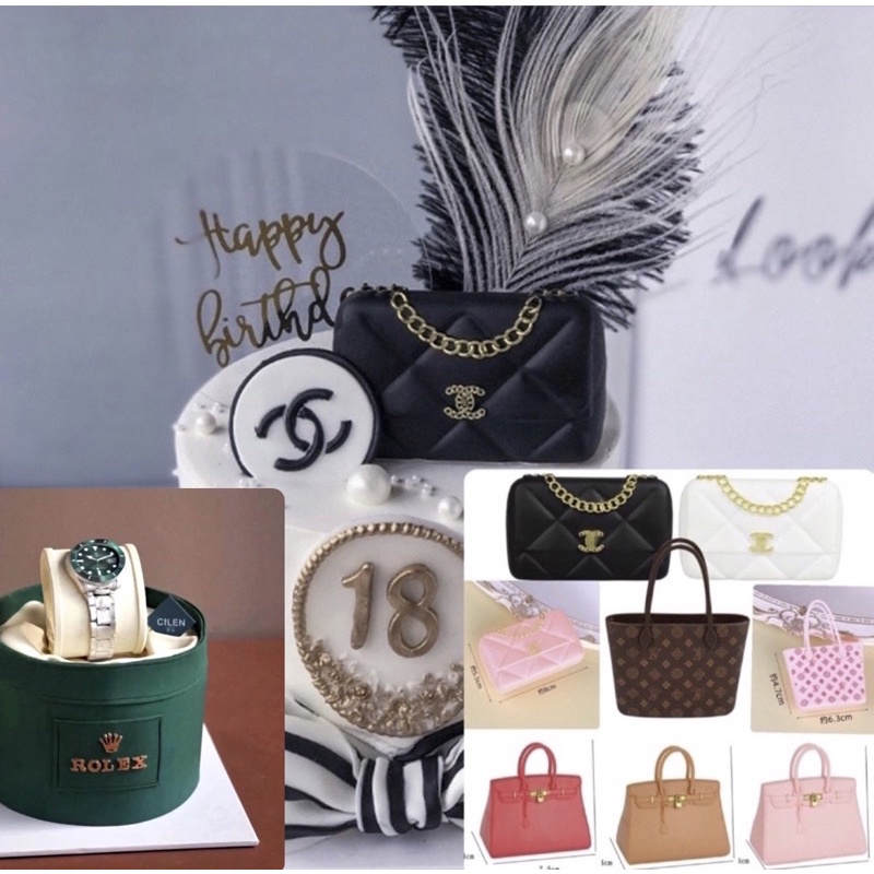 Luxury Bag Cake Topper Designer Bag Louis Vuitton LV Chanel Bag Hermes 