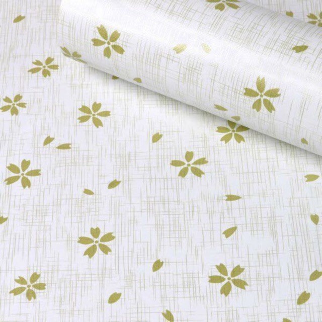BHW Wallpaper Self Adhesive Flower Design Color White and Green PVC Waterproof Wall Sticker M14