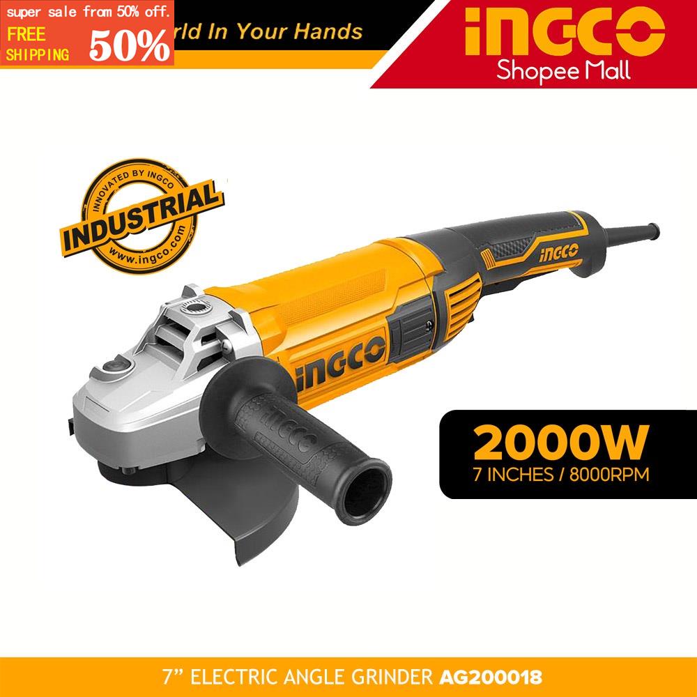 Ingco AG20008 / AG200018 7" Industrial Electric Angle Grinder 2000W M14