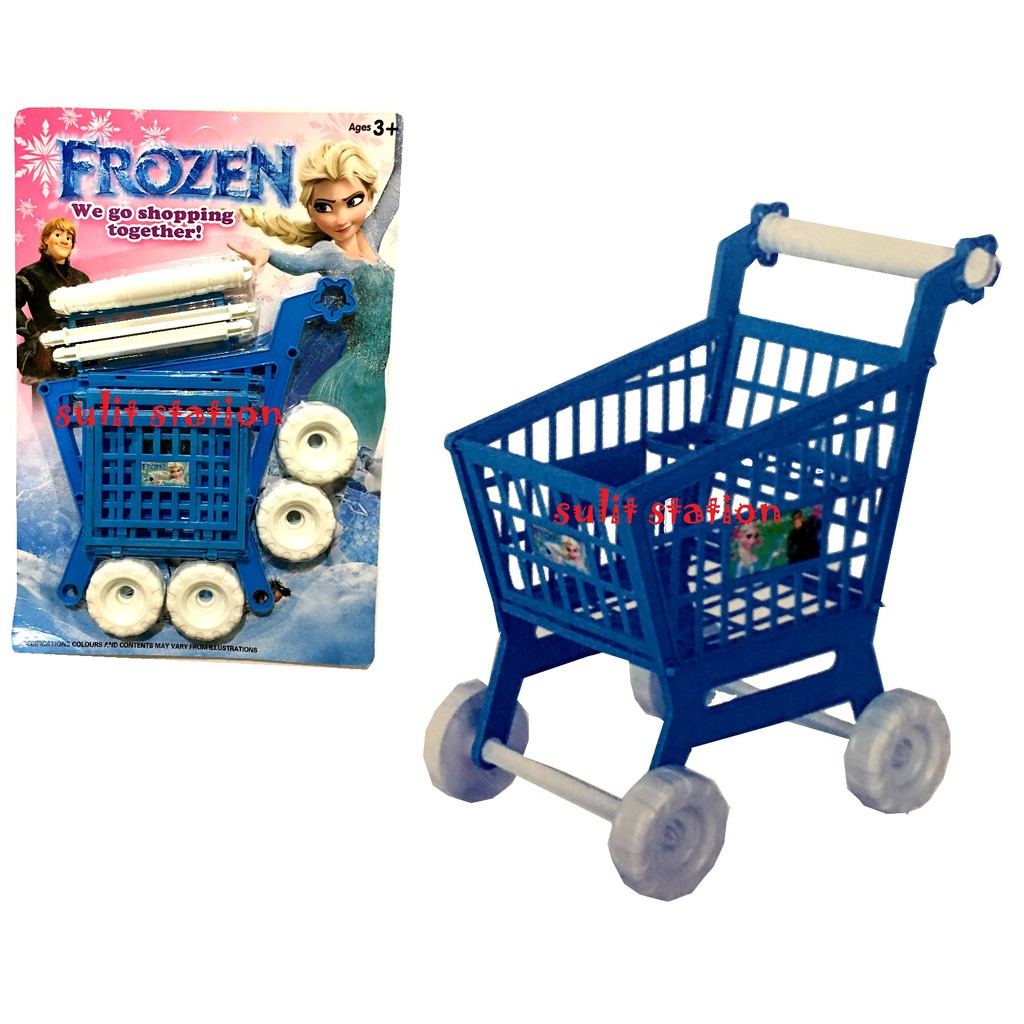 FROZEN ELSA ANNA GROCERY SUPERMARKET SHOPPING MARKET BASKET PUSH CART TOYS