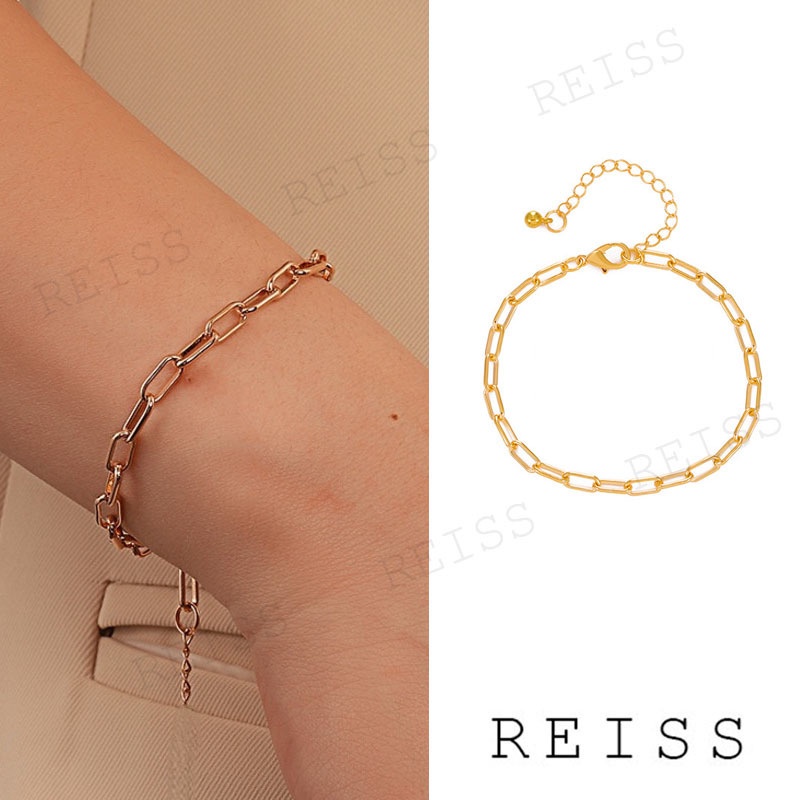 Fashion Retro Paperclip Chain Bracelet Titanium Gold And Rose Gold Poles Chain Bracelet Shopee