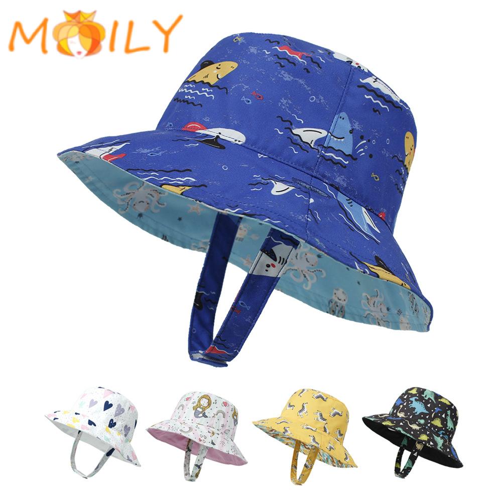 Toddler Kids Boys Breathable Cartoon Summer Sun Protection Bucket Hat Baby Animal Sun Hat