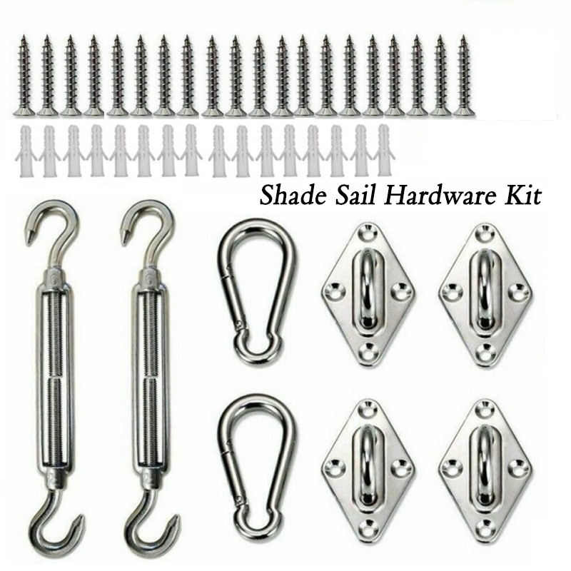 SUS 304 Shade Sail Hardware Kit Square Rectangle Sun Shade Sails