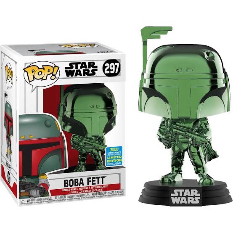 Boba Fett Green Chrome Funko Pop! Summer Convention Exclusive (Star ...