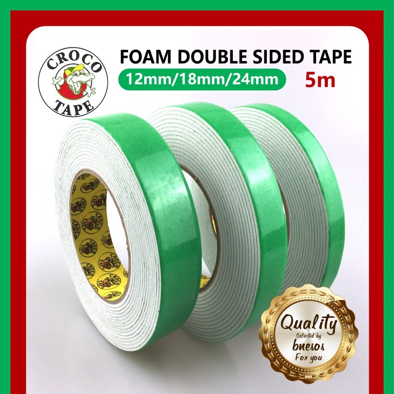 Bnesos Stationary Croco Foam Tape Double Sided Foam Double Sided Tape 12 18 24mm 5meter Shopee Philippines