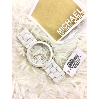 Michael Kors MK5145 Women's Two Tone Stainless Steel Quartz Chronograph White Dial Watch