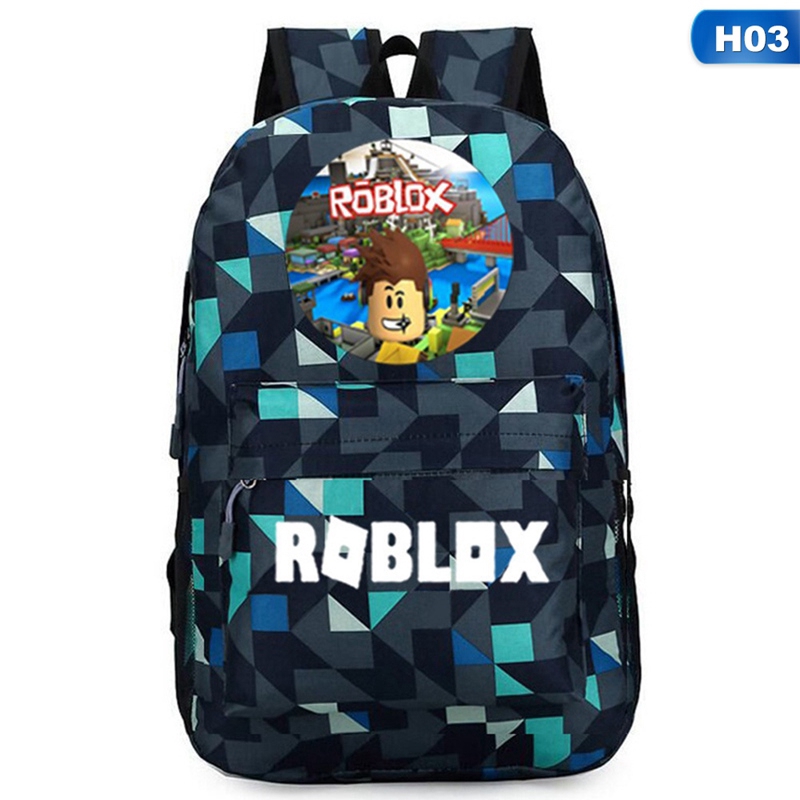 Roblox Backpack With Baseball Cap And Knitted Hat Student Bookbag