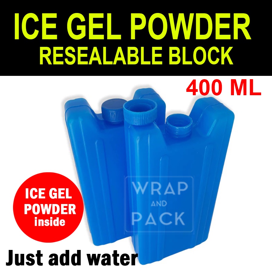 Resealable Reusable 400ml Ice Block flat ice gel Blue gel ice pack