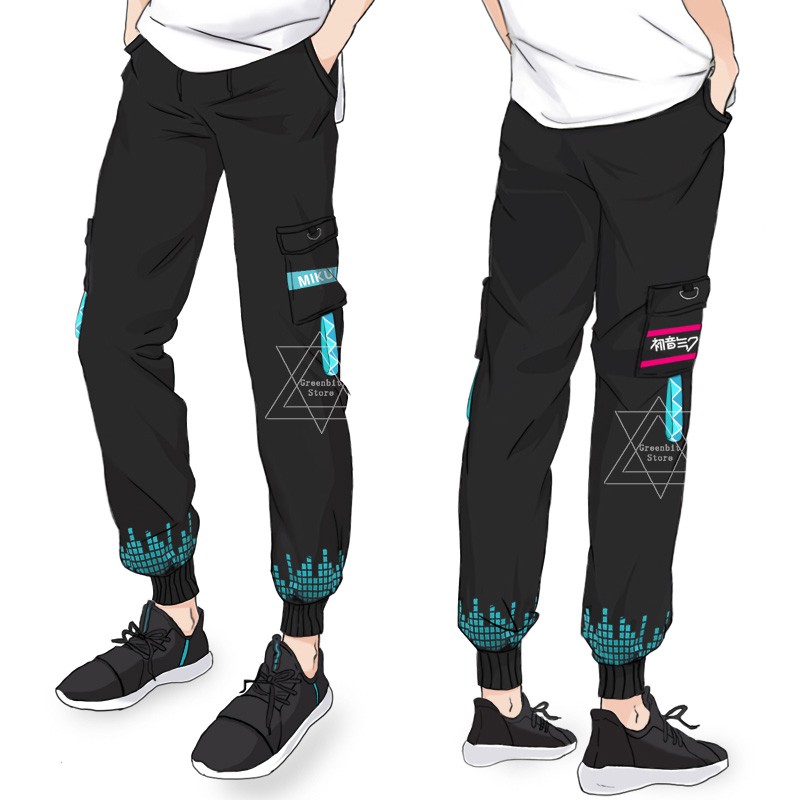 Anime Men Boy Hatsune Miku Cosplay Casual Black Long Pants Trousers Sport Joggers Sweatpants New Shopee Philippines