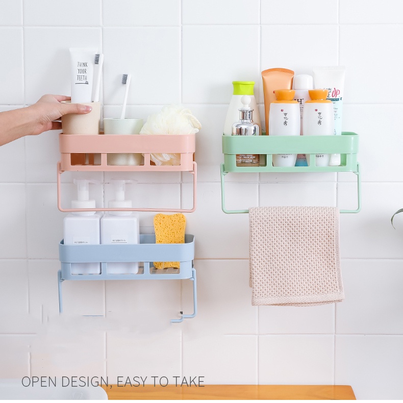 N010-Bathroom shelf corner shelf toilet storage hand washing no punching no trace storage rack