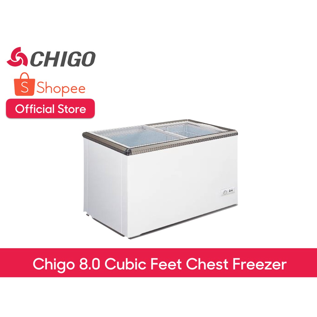 Chigo 14 cu ft Chest Type Freezer with Sliding Glass Door Shopee