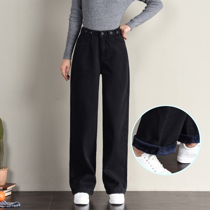 black wide leg mom jeans