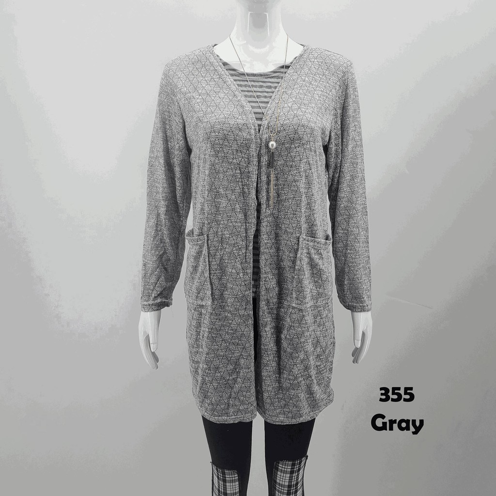 plus size long grey cardigan