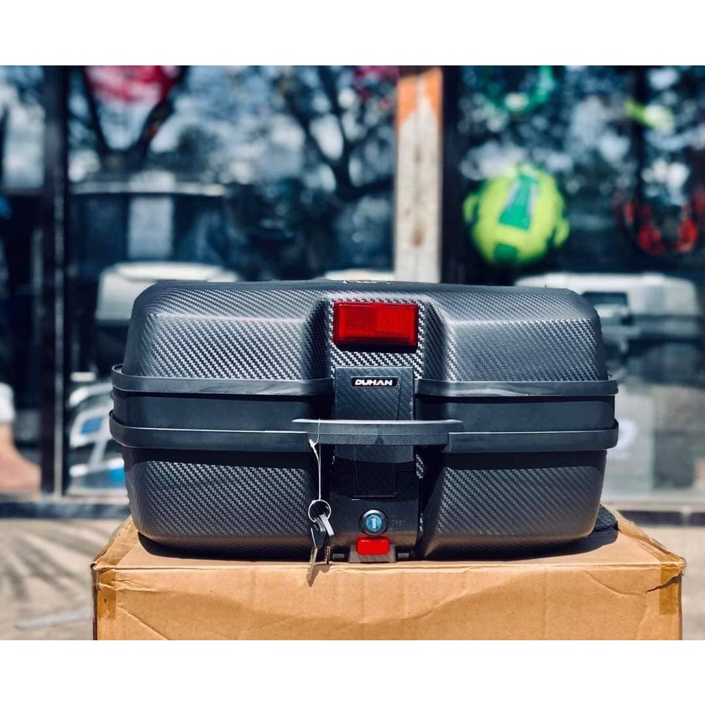 Duhan 45 Liters/ 45L Top Box (Free Backrest) Carbon and Plain | Shopee ...