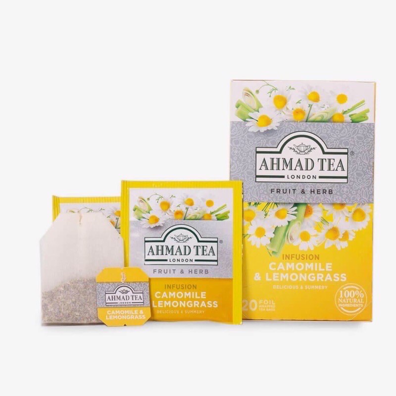 Ahmad Tea Chamomile Camomile & Lemongrass Infusion, Sleep Tea, 20