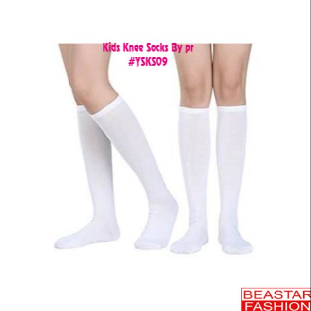 kids white knee socks