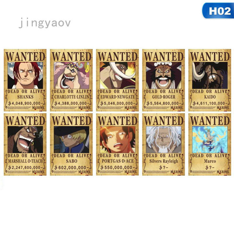 Jingyaov Anime One Piece Pirates Wanted Posters 10pcs Set Shopee Philippines