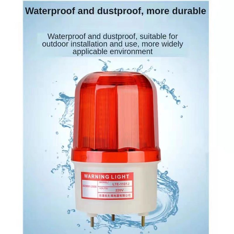 DK COD 220V LED Alarm Light Warning Lamp Signal Buzzer Rotary Strobe ...