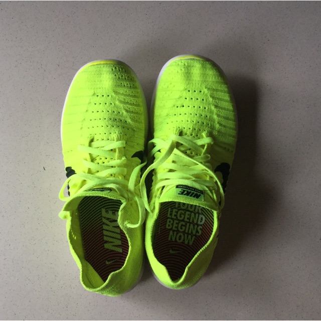 nike free rn flyknit neon yellow