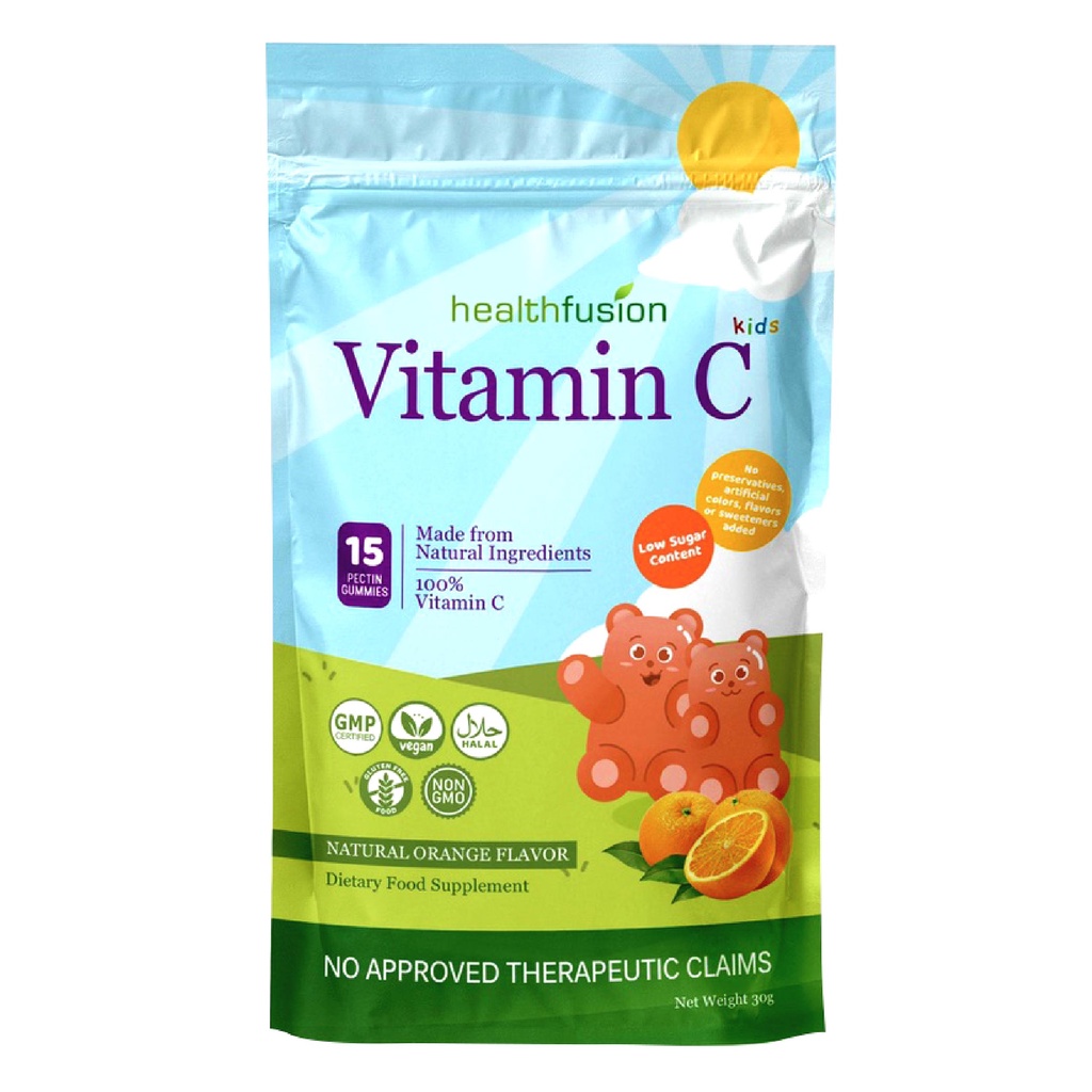 HEALTH FUSION Vitamin C Kids Natural Orange Flavor Pouch 30g (15 Pectin