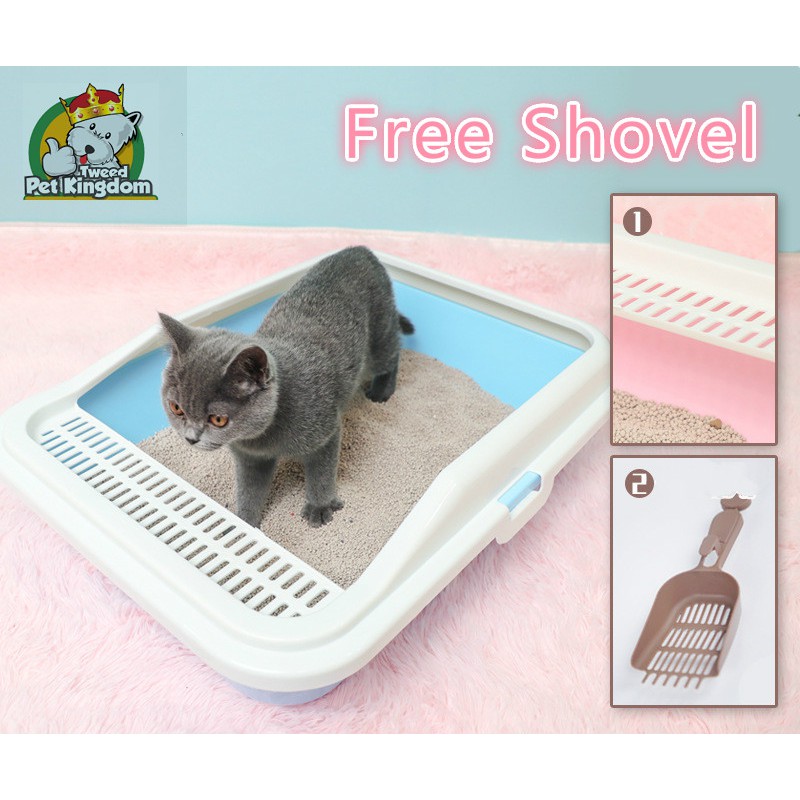 Cat Litter Box Anti Spill Semi-enclosed Open Deodorant Small Size 38CM ...