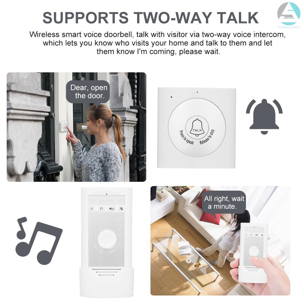 Ready Stock Wireless Voice Intercom Doorbell 2 Way Talk Monitor With 1 Outdoor Unit Button 1 Indoor Unit Receiver Smart Home Security Door Bell Shopee Philippines