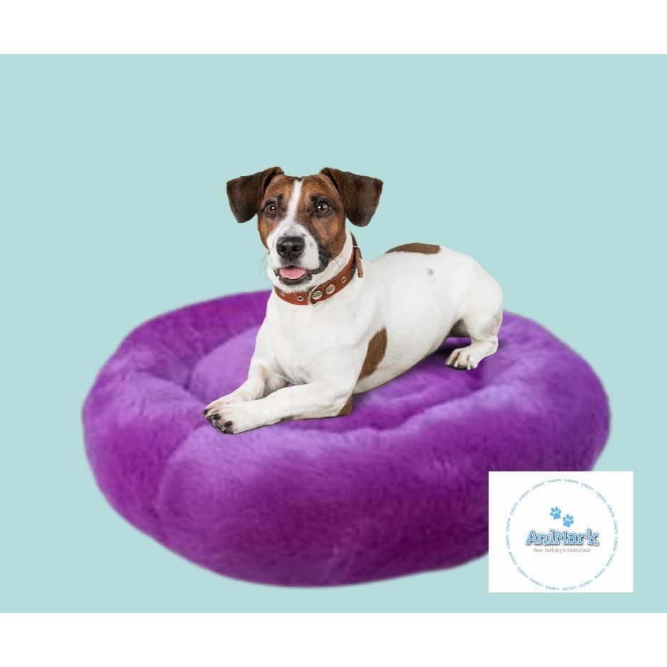 ANIMARK Calming Pet Bed Donut Bed Dog Bed Cat Bed Dog Bed Fur Bed
