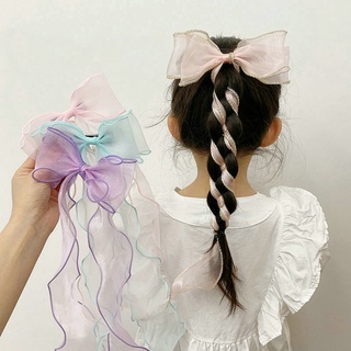 Korean Bowknot Hair Claw Sweet Streamer Bow Clips Princess Headdress Children Hair Accessories #3