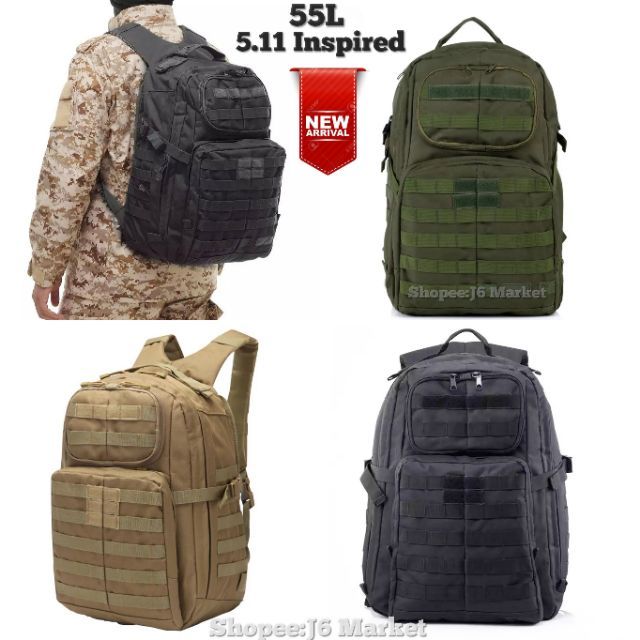 55L Molle Backpack 5.11 RUSH 24 Inspired | Shopee Philippines