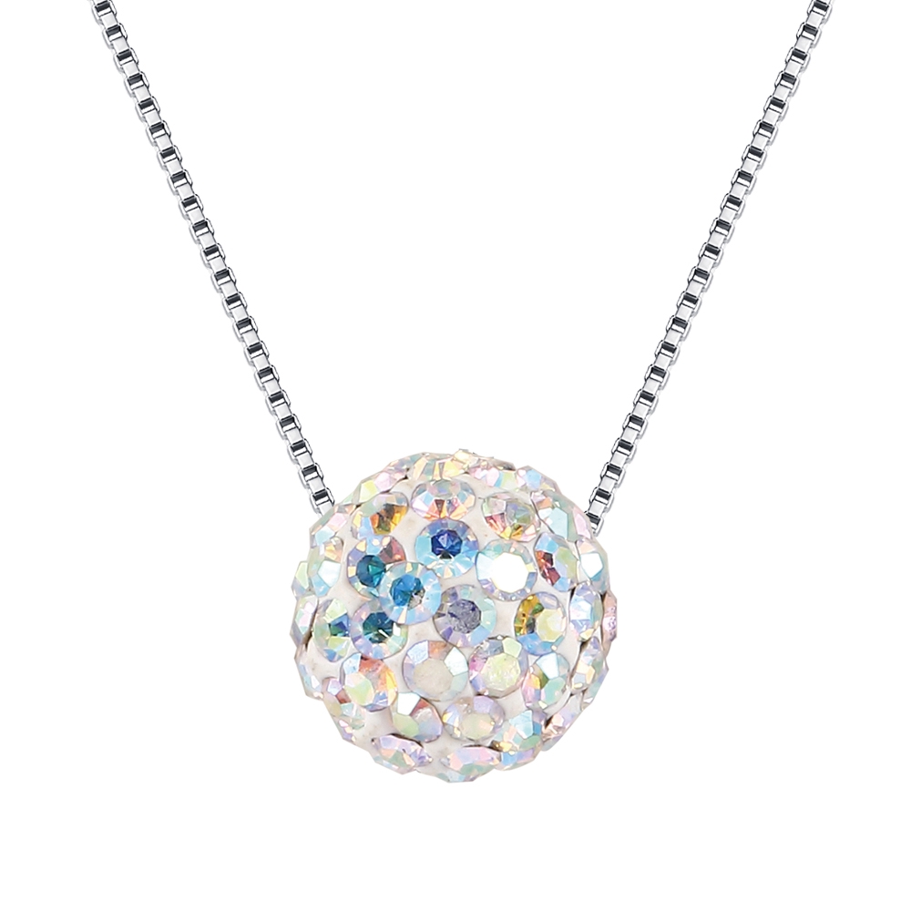 Lucky Silver Genuine Italy 925 Silver Disco Ball Design Necklace SWA32N Shopee Philippines