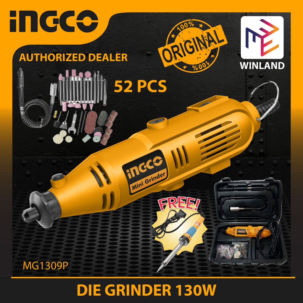 INGCO Mini Drill Rotary Die Grinder w/ 52pcs Accessories MG1309P with