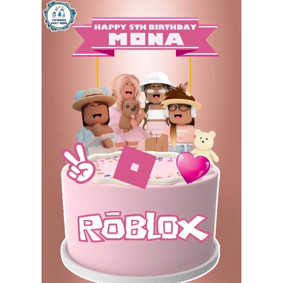 Roblox Funny Girl Theme Cake Tooper Shopee Philippines