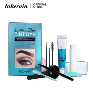 Lakerain Professional Eyelashes Eyebrow Beard Mustache Hair Dye Paste Tint Kit Permanent Mascara Color Brow and Lashes Dye Comb Brush Set