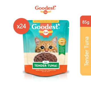 （hot）Goodest Cat Tender Tuna Pack of 24 Wet Cat Food Pouch (85g)