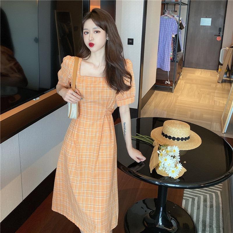 Women French Retro skirt lattice Casual dress | Shopee Philippines