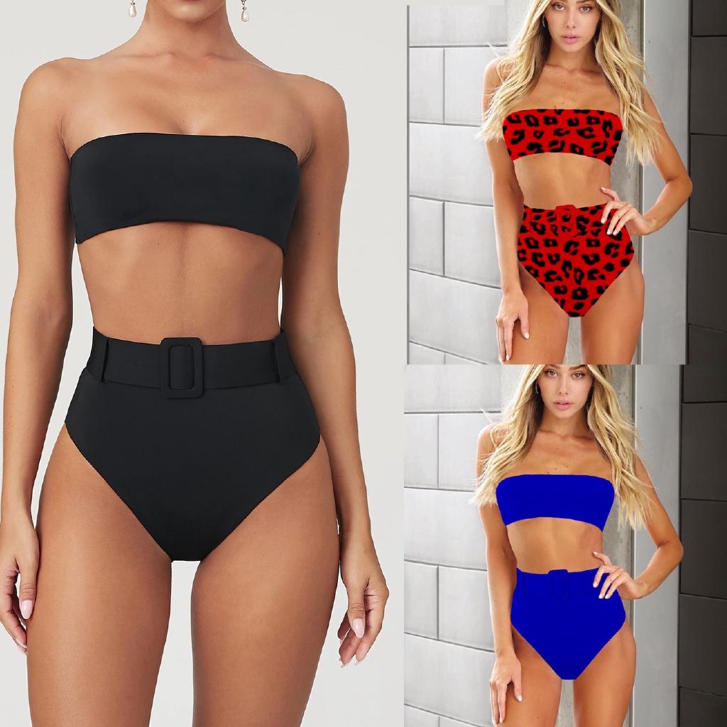 tube top high waisted bathing suit