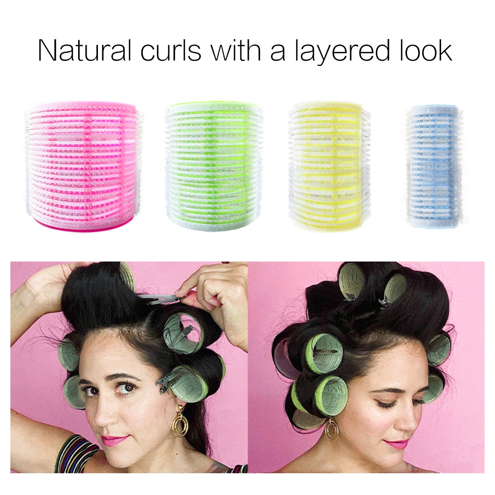 24pcs Hair Rollers Self Grip Hair Curlers Lazy Silk Curling Ribbon Hair