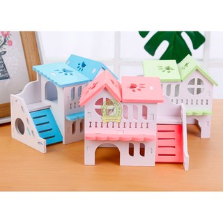 Hamster hideout cabin castle 2 layers house playing toy
