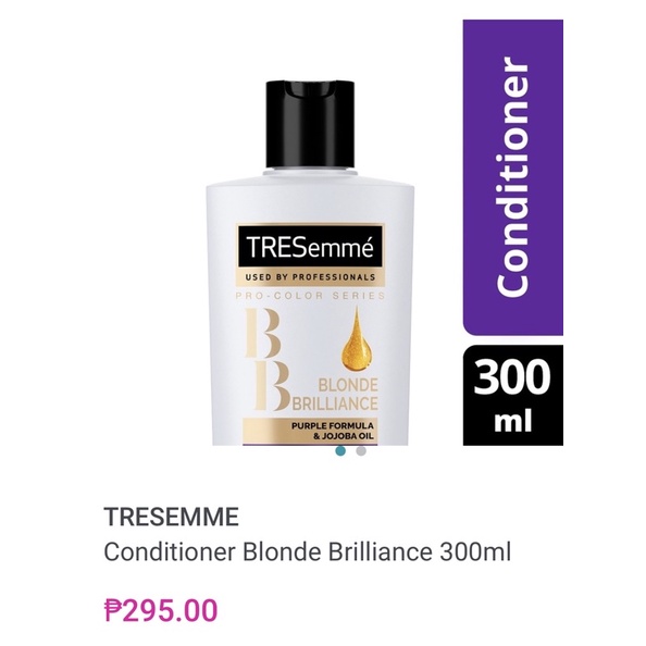 Tresemme Conditioner Blonde Brilliance 300ml Shopee Philippines 8674