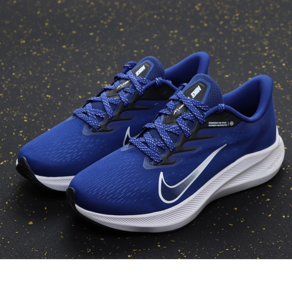 100% Original Nike Winflo 7 Blue Air Cushion Breathable Casual Running Shoes For Men | Shopee