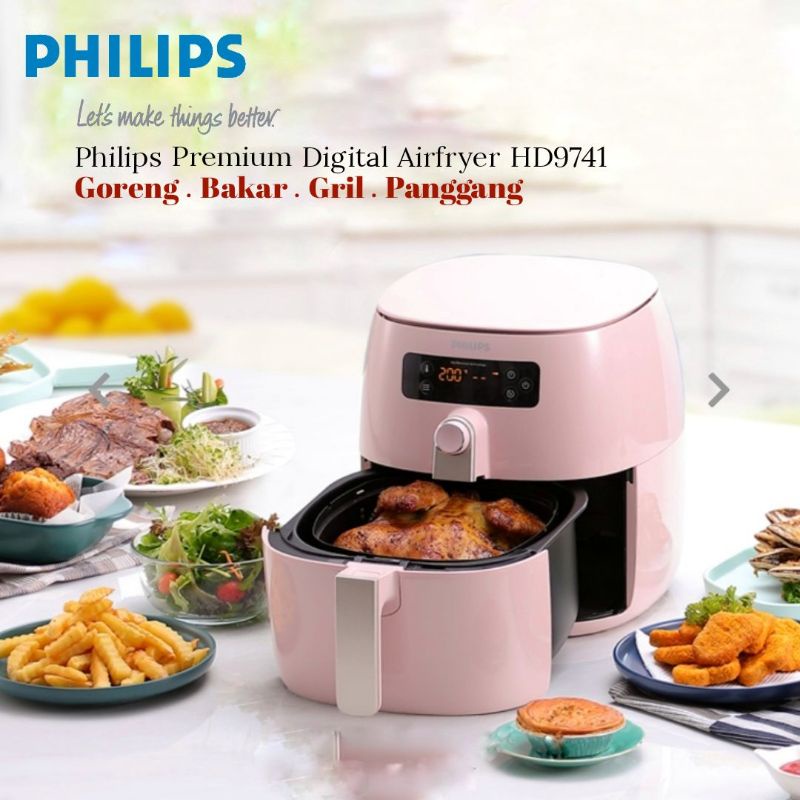 PHILIP PREMIUM DIGITAL AIRFRYER HD9741 ( LYCHEE PINK ) by AMWAY
