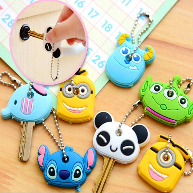 1pcs cartoon Silicone Protective key Case Cover For key Control Dust Cover Holder Organizer Home Accessories Supplies