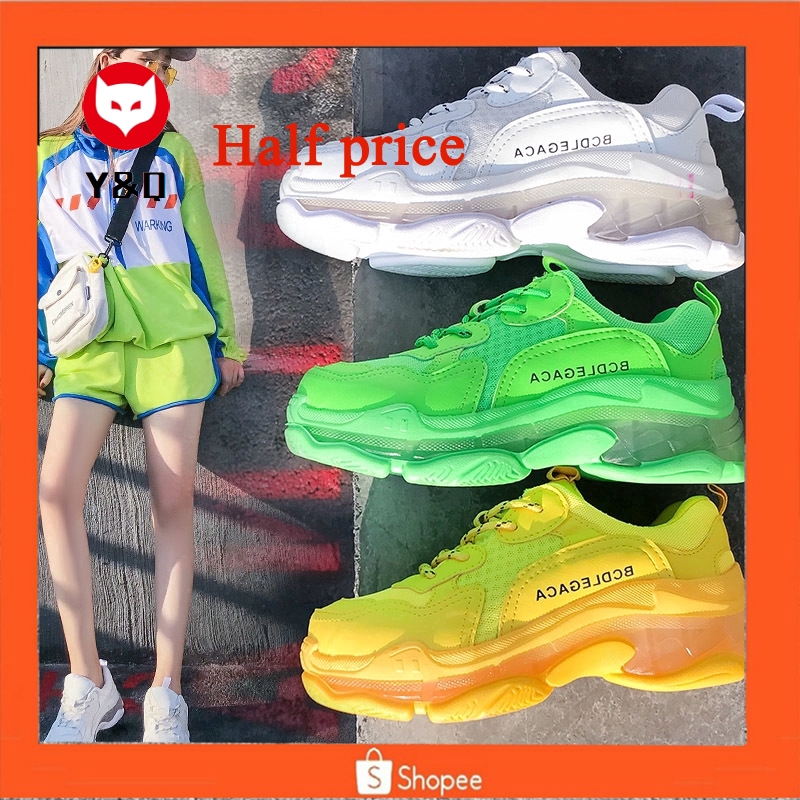 fluorescent sports shoes