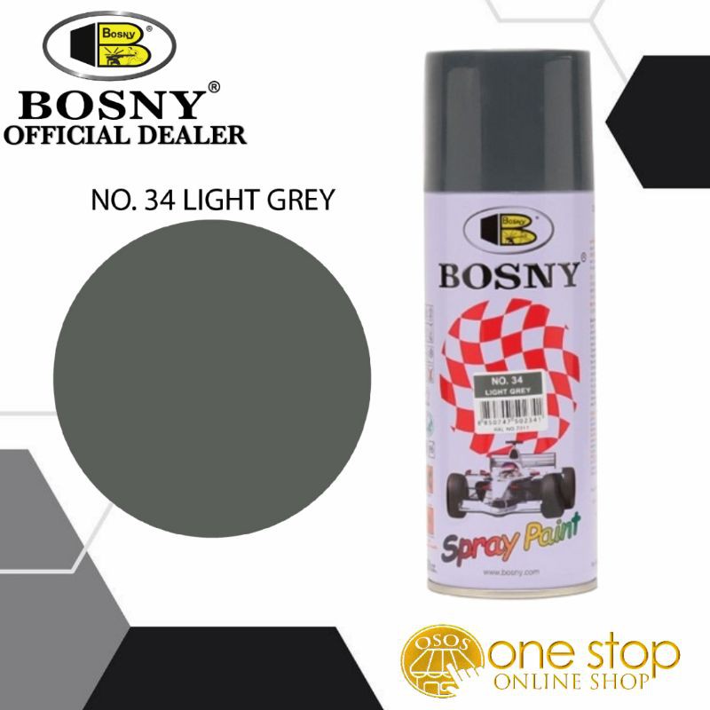 Bosny 100 Acrylic Spray Paint Light Grey No 34 Osos Shopee Philippines